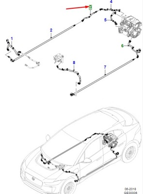 Jaguar i-pace x590 rear правый line шланг t4k5948 original фото №1