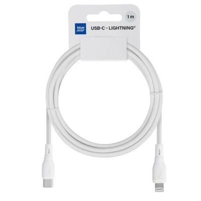 Kabel Blue Star USB typ C - Apple Lightning 1 m biały