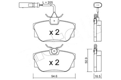 TRINKELĖS STABDŽIŲ VW T4 99- CZUJ GAL. METELLI 