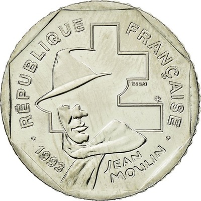 Moneta, Francja, Jean Moulin, 2 Francs, 1993, PRÓB