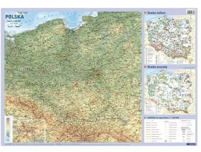 MAPA POLSKI 1:1 500 000 ŚCIENNA FIZYCZNO-ADMINISTRACYJNA 48x68 DEMART