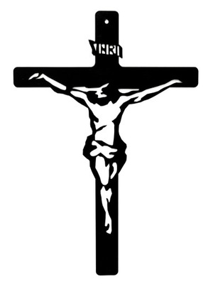 Metalowy “Krzyż Jezus INRI”