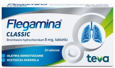 Flegamina kaszel odkrztuszanie 8 mg 20 tabletek