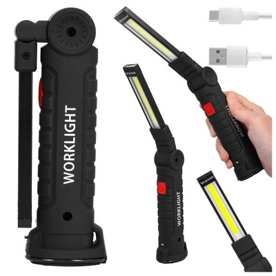 FLASHLIGHT WARSZTATOWA WORKING LED USB AKUMULATOROWA FROM MAGNESEM 5W1 COB  