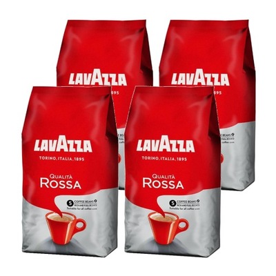 4x Kawa ziarnista LAVAZZA Qualita Rossa 1 kg