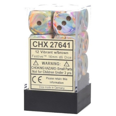Zestaw 12 Kości K6 16mm Chessex Festive Vibrant