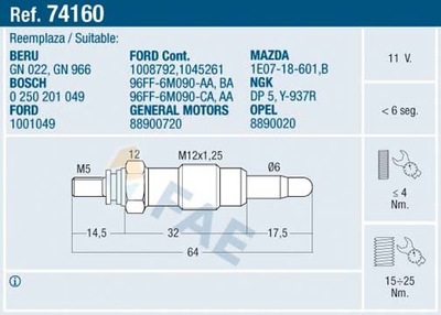 СВЕЧА ZAROWA FORD 1.8TD 96- фото