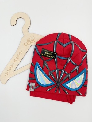 Komplet czapka plus komin Spiderman 2 Czerwony 2-5 lat