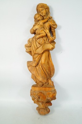 Matka Boska z Dzieciątkiem rzeźba drewniana duża