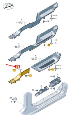 Vw caddy sb mk4 left порог trim полоса 2k78533734pk фото №1
