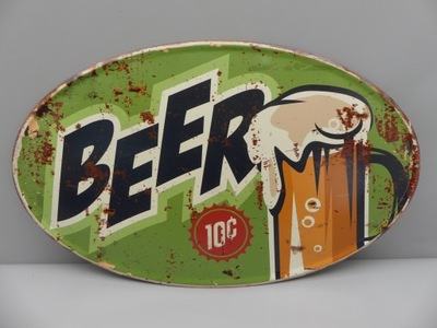 Blaszany Szyld - BEER 56 X 33 CM