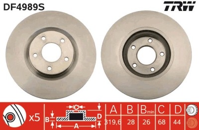 DISCO DE FRENADO TRW DF4989S  