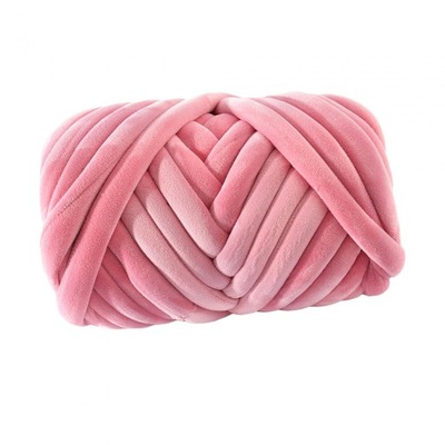 Gruba przędza tubowa Giant Yarn Miękka przędza rurowa Jumbo na kapelusze, kosze w kolorze różowym