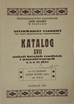 Katalog XVII aukcji książek rzadkich 1987