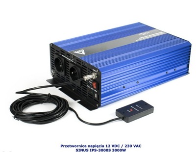 Przetwornica napięcia 12 VDC / 230 VAC SINUS IPS-3000S 3000W