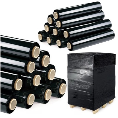 FOLIA STRETCH STRECZ XL MOCNA CZARNA 3KG 10 ROLEK