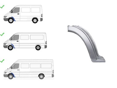Vw lt 1996- ремкомплект крыла передний левая фото №1