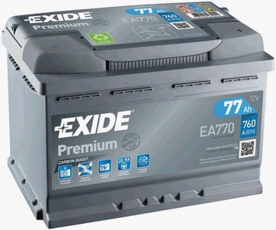 АККУМУЛЯТОР EXIDE EA770 PREMIUM 12V 77AH 760A R+