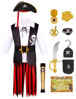 Strój Kostium Pirata Piracki chłopiec Przebranie Kapitana Haka 5-6 lat