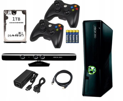 XBOX 360 SLIM S 1TB 2xPAD MICROSOFT RGH3.0 KINECT NOWY GPU