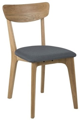 Krzesło drewniane z tapicerowanym szarym