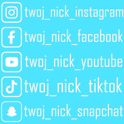 Naklejka z Twoją nazwą Instagram Facebook TikTok