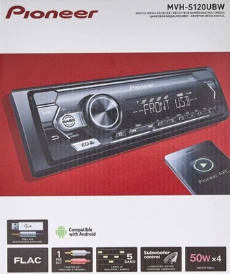 PIONEER MVH-S120UBW radio samochodowe 1DIN MP3 USB