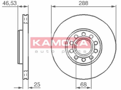 DISCOS DE FRENADO PARTE DELANTERA KAMOKA 1033354  