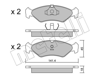 METELLI 22-0073-0 КОМПЛЕКТ КОЛОДОК ШАЛЬМІВНИХ, ГАЛЬМА TARCZOWE