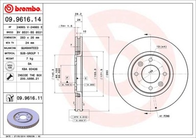 DISCOS DE FRENADO PARTE DELANTERA BREMBO 09.9616.11 09961611  