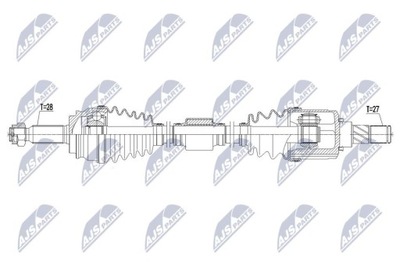 SEMI-EJE DE ACCIONAMIENTO MITSUBISHI OUTLANDER 2.0,2.4 06-12  