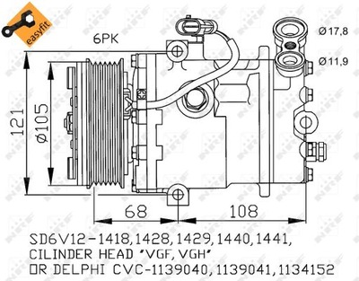 КОМПРЕСОР КОНДИЦІОНЕРА OPEL ZAFIRA CVC6