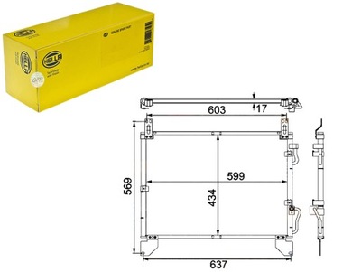 CONDENSADOR RADUADOR DE ACONDICIONADOR [HELLA]  