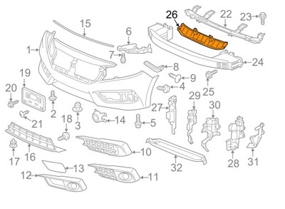 КРІПЛЕННЯ БАМПЕРА HONDA CIVIC USA 16-