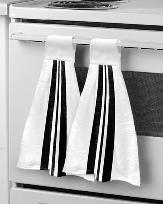 Czarne białe paski Ręcznik do rąk Chusteczki wiszą