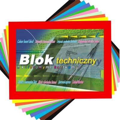 Blok techniczny Kreska A4 kolorowy 10 kartek 170g