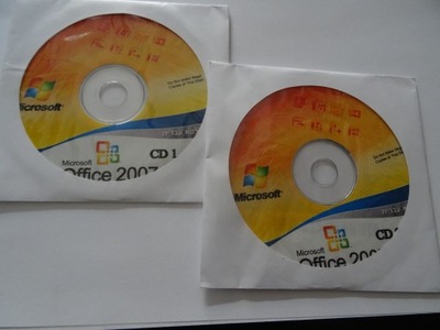 Płyta instalacyjna 2 CD Microsoft Office 2007 1-2 CD