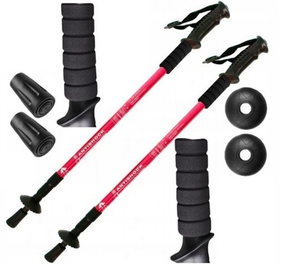 KIJKI KIJE TREKKINGOWE NORDIC WALKING ALUMINIOWE 135CM 1PARA