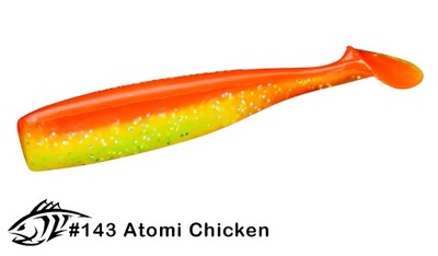 LUNKER CITY SHAKER 3.25" 10/BG #143 ATOMIC CHICKEN