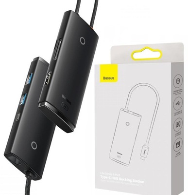 BASEUS HUB PRZEJŚCIÓWKA ADAPTER USB-C 2x USB 3.0 USB-C HDMI CZYTNIK KART SD