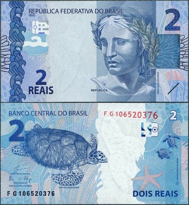 Brazylia - 2 reais 2010 (2019) * P252 * żółw morski