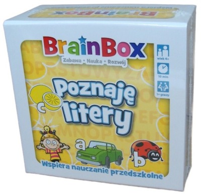 BRAINBOX POZNAJĘ LITERY - KARTY GRA EDUKACYJNA - ZABAWA NAUKA