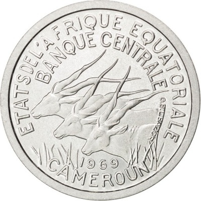 Moneta, PAŃSTWA AFRYKI RÓWNIKOWEJ, Franc, 1969, Pa