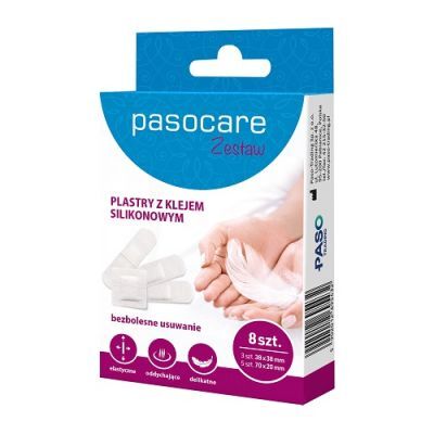 PASOCARE Plastry z klejem silikonowym 8 sztuk