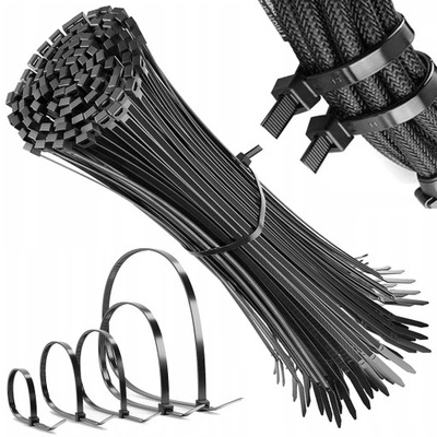 OPASKI ZACISKOWE DE CABLES TRYTKI UV NEGRAS 3.6X300 JUEGO 100 PIEZAS  