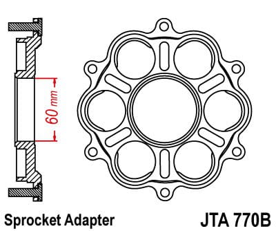 JT ADAPTERIS KRUMPLIARAČIO GALINĖS DUCATI PANIGALE/S/R 1199,1299, MONSTER JTA770B 