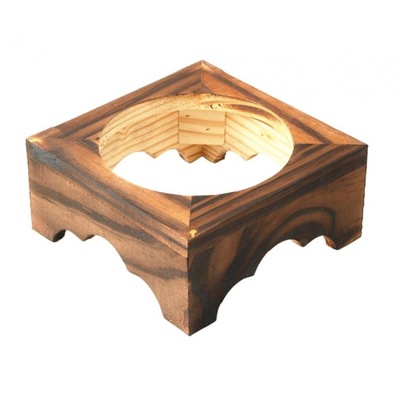 Drewniany stojak na herbatę z podgrzewanymi podkładkami o średnicy 12,8 cm