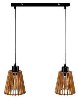 NOWOCZESNA LAMPA SUFITOWA WISZĄCA DREWNIANA LOFT