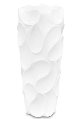 Biały wysoki nowoczesny dekoracyjny wazon donica na podłogę