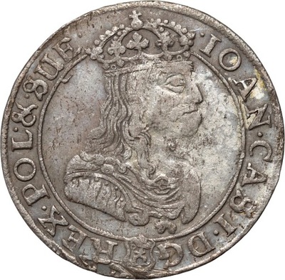 Polska, Jan II Kazimierz, szóstak 1667 TLB Bydgoszcz, z kwiatkiem